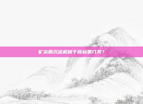 矿杂质沉淀机属于商标第几类？