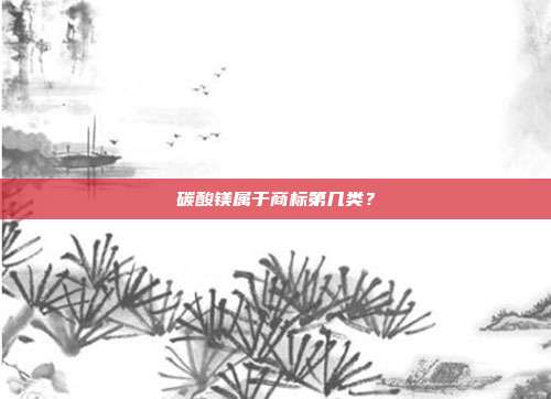碳酸镁属于商标第几类?