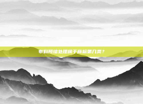 布料预缩处理属于商标第几类?