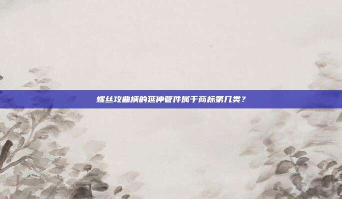 螺丝攻曲柄的延伸管件属于商标第几类？