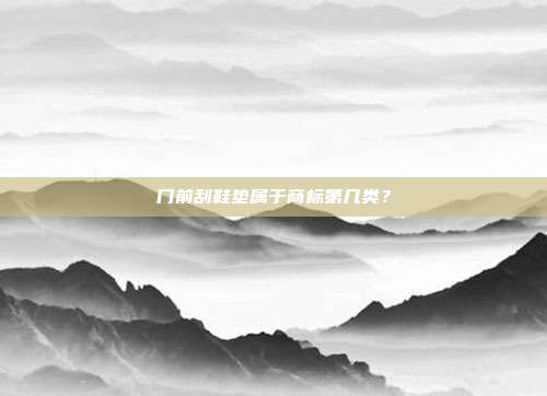 门前刮鞋垫属于商标第几类?