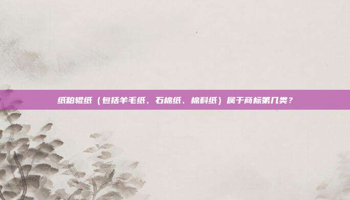 纸粕辊纸（包括羊毛纸、石棉纸、棉料纸）属于商标第几类？