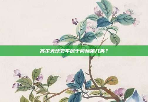 高尔夫球袋车属于商标第几类？