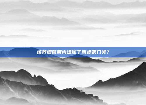 培养细菌用肉汤属于商标第几类？