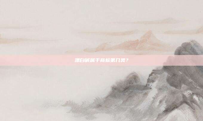 漂白碱属于商标第几类？
