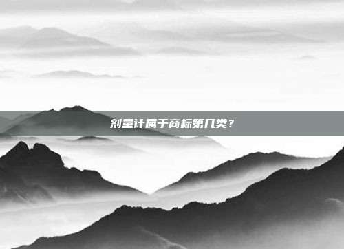 剂量计属于商标第几类？