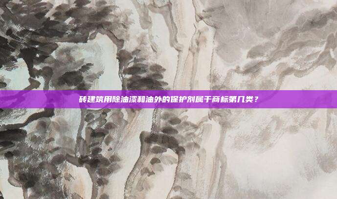 砖建筑用除油漆和油外的保护剂属于商标第几类？