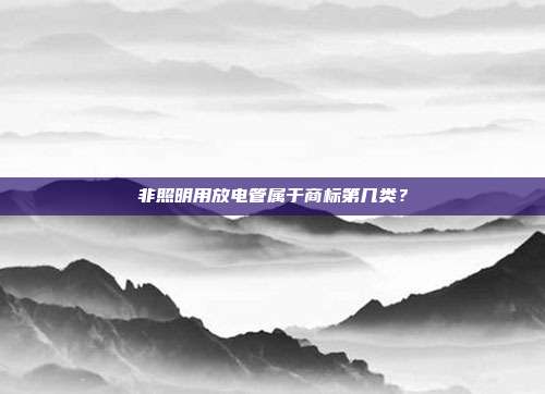 非照明用放电管属于商标第几类?