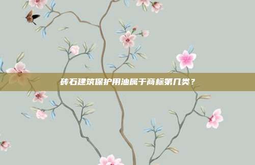 砖石建筑保护用油属于商标第几类？