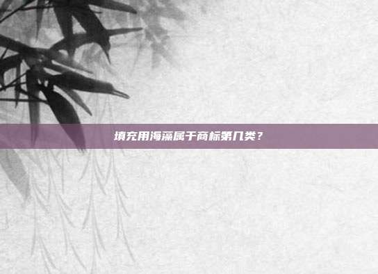填充用海藻属于商标第几类？