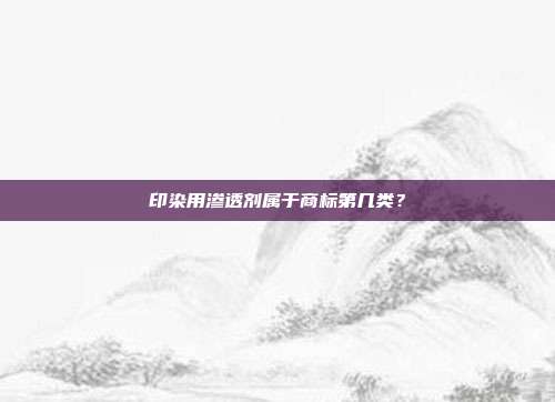 印染用渗透剂属于商标第几类?
