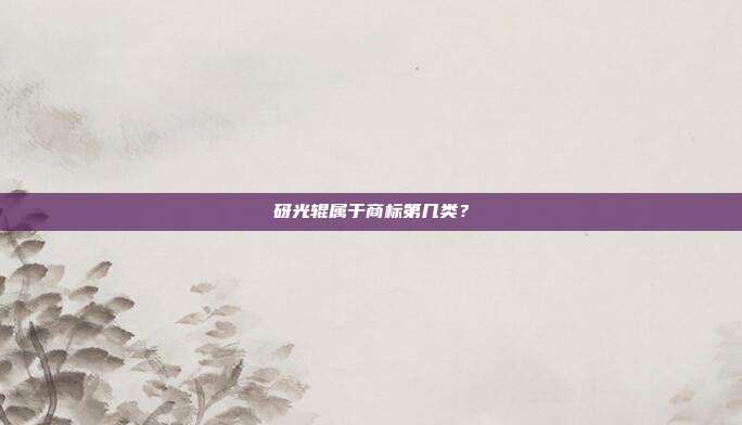 砑光辊属于商标第几类？