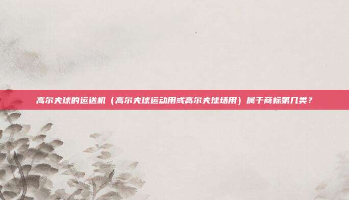 高尔夫球的运送机（高尔夫球运动用或高尔夫球场用）属于商标第几类？