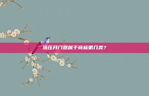 液压开门器属于商标第几类？