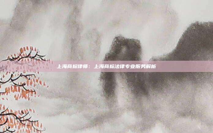 上海商标律师:上海商标法律专业服务解析