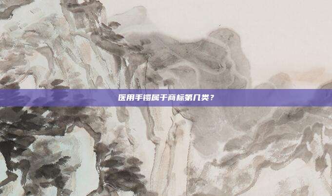 医用手镯属于商标第几类?