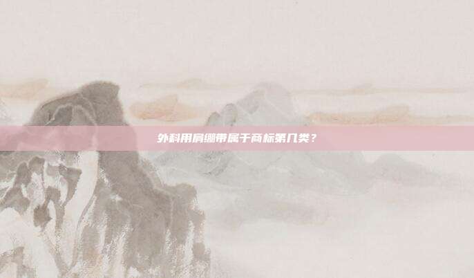 外科用肩绷带属于商标第几类？