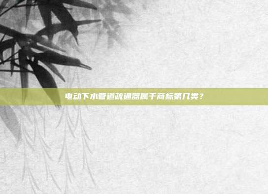 电动下水管道疏通器属于商标第几类?