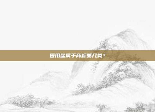 医用盐属于商标第几类？
