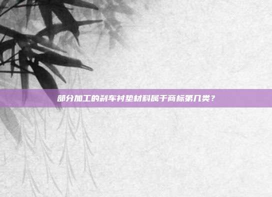 部分加工的刹车衬垫材料属于商标第几类？