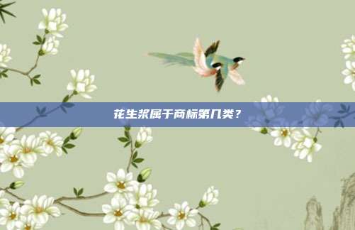 花生浆属于商标第几类？