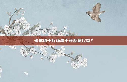 卡车用千斤顶属于商标第几类?