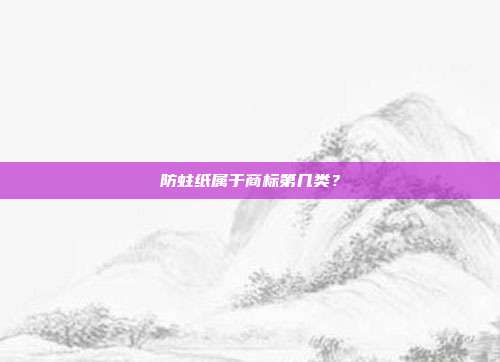 防蛀纸属于商标第几类？
