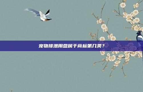 宠物排泄用盘属于商标第几类？