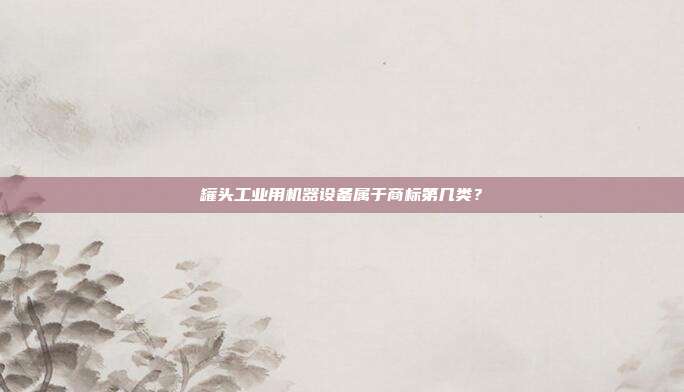罐头工业用机器设备属于商标第几类?
