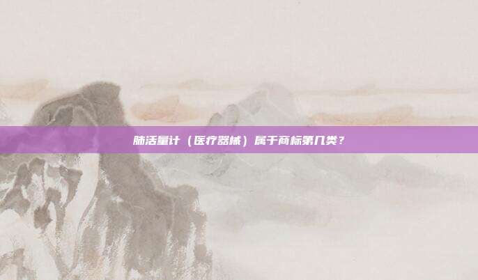 肺活量计(医疗器械)属于商标第几类?