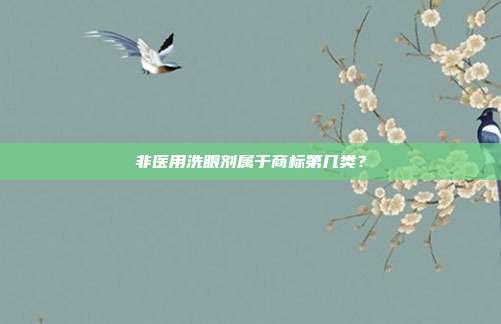 非医用洗眼剂属于商标第几类?