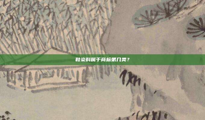鞋染料属于商标第几类?