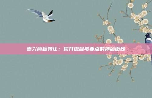 嘉兴商标转让:揭开流程与要点的神秘面纱