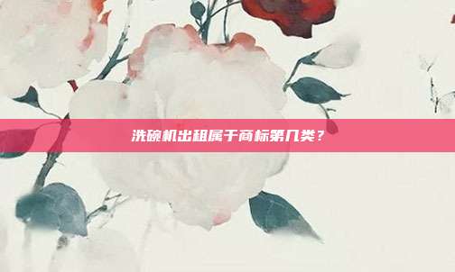 洗碗机出租属于商标第几类?