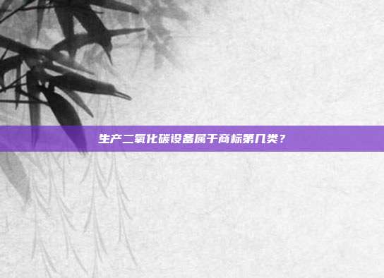 生产二氧化碳设备属于商标第几类?