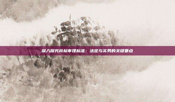 深入探究商标审理标准：法定与实务的关键要点