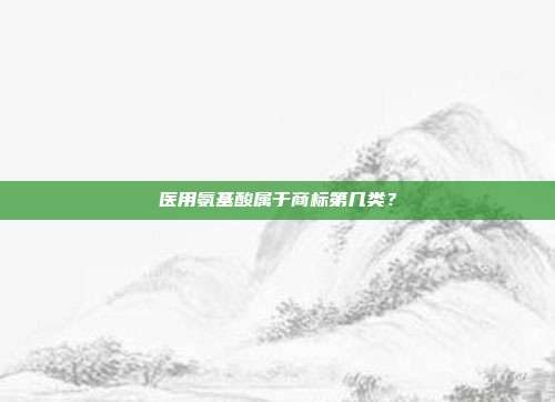 医用氨基酸属于商标第几类?
