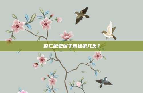 杏仁肥皂属于商标第几类?