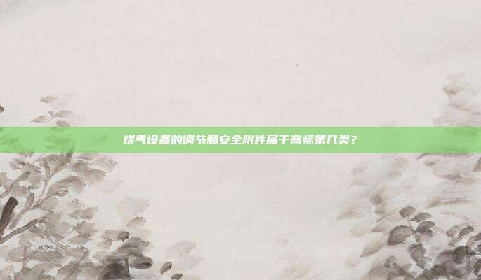 煤气设备的调节和安全附件属于商标第几类？