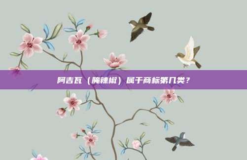 阿吉瓦(腌辣椒)属于商标第几类?