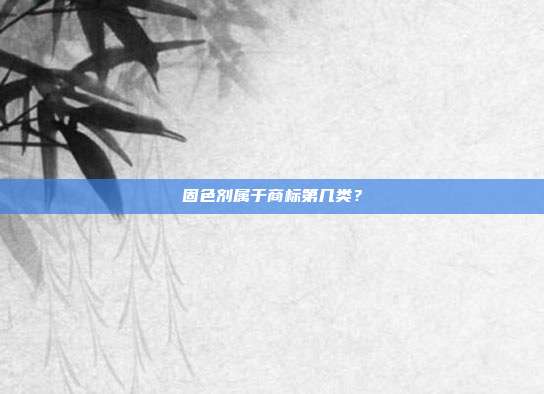 固色剂属于商标第几类?