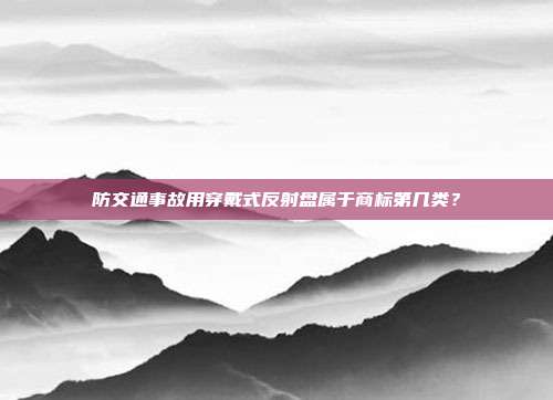 防交通事故用穿戴式反射盘属于商标第几类?