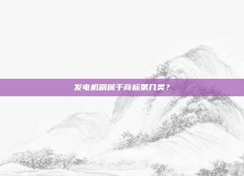 发电机刷属于商标第几类?
