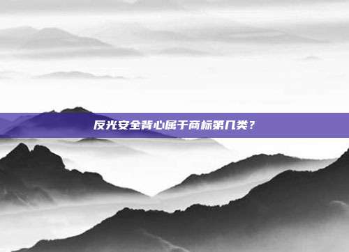 反光安全背心属于商标第几类?