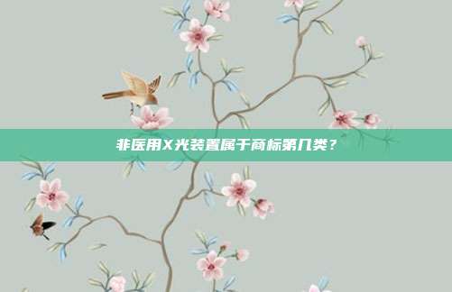 非医用X光装置属于商标第几类?