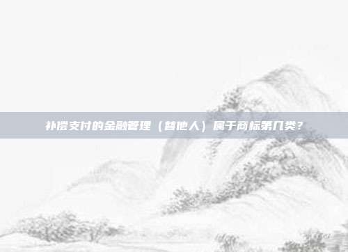 补偿支付的金融管理(替他人)属于商标第几类?