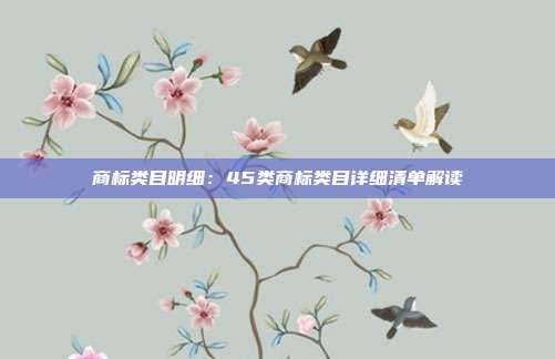 商标类目明细：45类商标类目详细清单解读