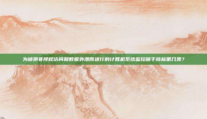 为侦测非授权访问和数据外泄而进行的计算机系统监控属于商标第几类？