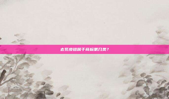 去死皮钳属于商标第几类?