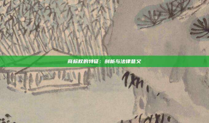 商标权的特征：剖析与法律意义